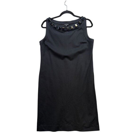 Talbots Womens Sleeveless Embellished Neckline Dress Size 12 Black - Picture 1 of 11